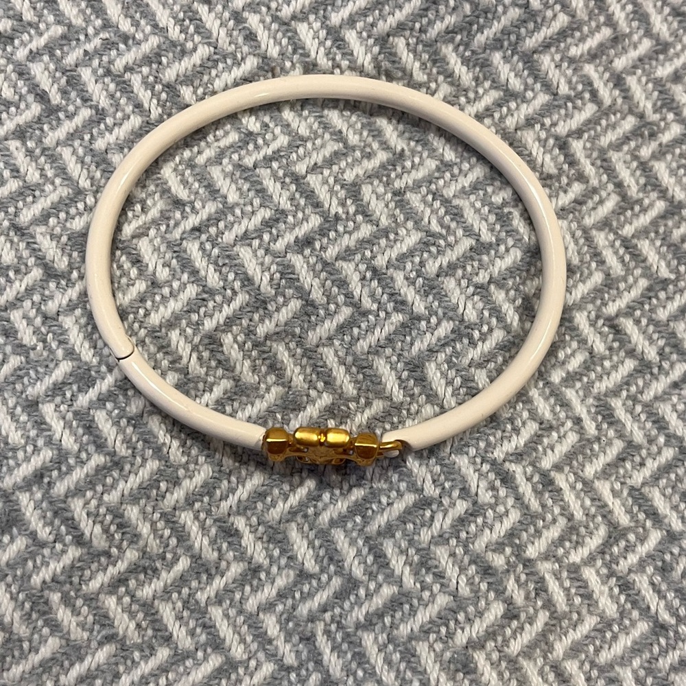 Tory Burch Gold Logo Cream Bracelet - Picture 2 of 5